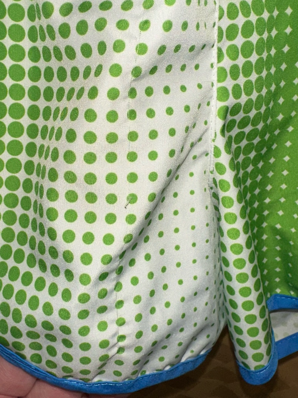 Nike Women's Green and White Athletic Shorts with Blue Trim - Picture 3 of 4